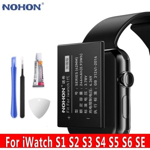 NOHON A1579 A1578 A1760 A1848 A1847 Battery For Apple Watch Series 1 2 3 4 5 38mm S1 S2 S3 S4 S5 Bateria Free Tool 40mm 44mm Hot