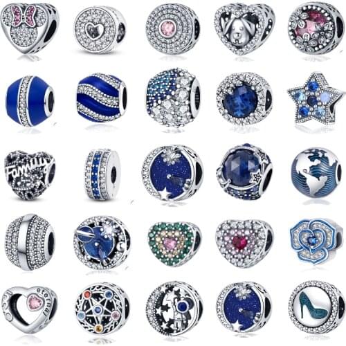 CODEDOG 925 Sterling Silver Reflexion Series Charm Clear Zircon Reflexion Beads Fit Original 3mm Bracelet Reflexion Jewelry