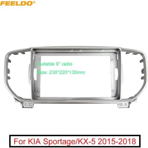 FEELDO Car Stereo Audio 2DIN Fascia Frame Adapter For KIA Sportage/KX-5 9" Big Screen Dash Fitting Panel Frame Kit