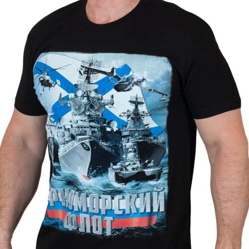 Russian Black Sea Fleet Navy T-Shirts Russia Army Military Cotton O-Neck Short Sleeve Mens T Shirt New Size S-3XL