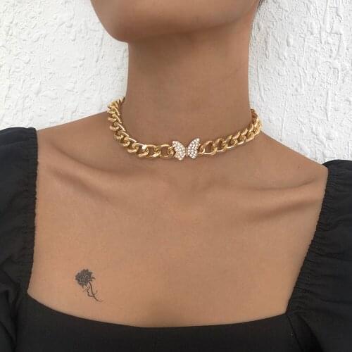 Lalynnly New Punk Style Butterfly Neck Jewelry Fashion Jewelry Gift Wholesale For Women Girls Adjustable Necklace Chain N9010