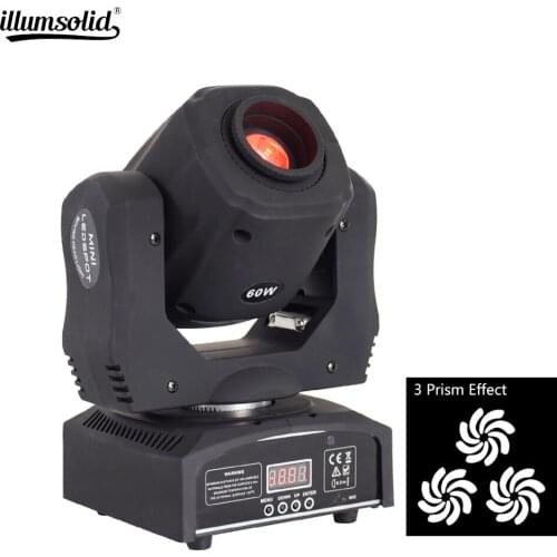 Led Dmx 60w Moving Head Disco Light With 3 Prism Effect Dj Spotlight Dmx512 Stage Lighting For Club Bar