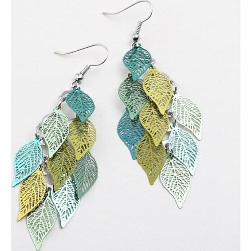 Fashion Women Girl Bohemian Leaves Pendant Dangle Drop Earring Elegant Party Boho Earring Jewelry aretes de mujer modernos 2020