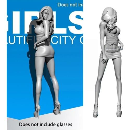 55mm Resin Kits GIRLS Office Girl Resin Beauty Model Excluded Self-assembled Glasses) TD-2154( K8G9