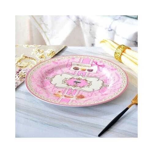 Nordic Style Ceramic Disc Afternoon Tea Pastry Tray Round Fruit Snack Plate Home Decoration Wedding Tray Gift Free Shipping
