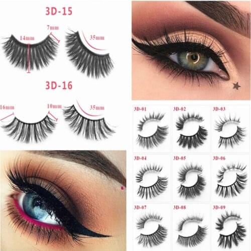 New 3D Faux Mink Eyelashes Natural Thick Long False Eyelashes Dramatic Fake Lashes Makeup Extension Eyelashes maquiagem free box