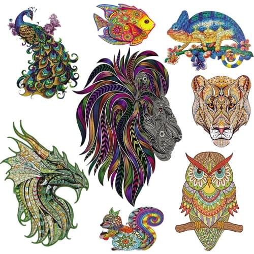 New Unique Wooden Puzzle For Adults Children Wood DIY Crafts Animal Shaped Christmas Gift Wooden Jigsaw Puzzle Hell Difficulty