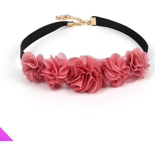 Wholesale 10 Pink Lace Flower Collar Necklace Womens Jewelry Fashion Gift 2021 New Product