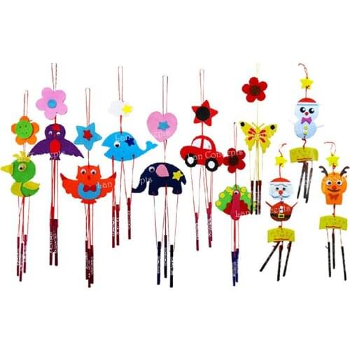Wholesale DIY Craft Kit - Felt Windbell Wind Chime for Education Kids Children Gift - mixed designs 30 sets/lot free shipping