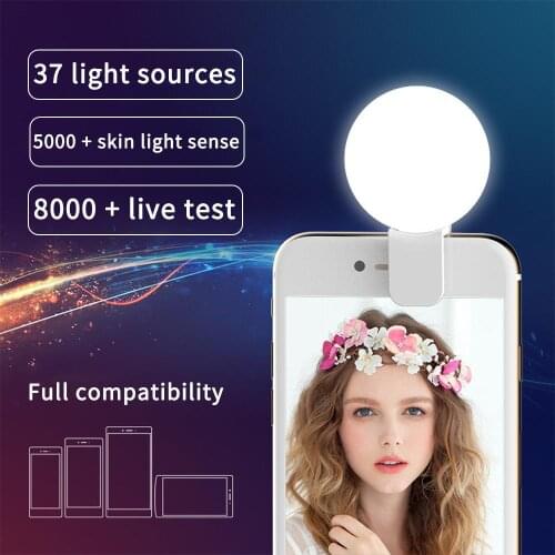 Expandable Clip Mobile Phone Selfie Lights Three Modes Of Dimming Works With All Devices Natural and Soft Light