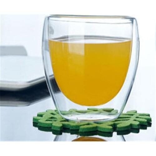 150 to 450ML Hot Solid Glass Coffee Mug Clear Double Wall Insulated Thermal Tea Cup Drinking