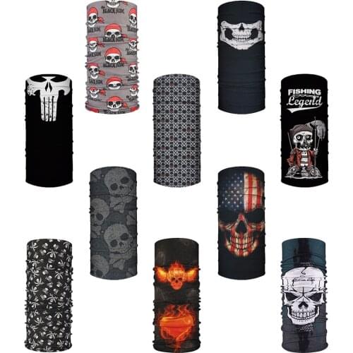 Cycling Face Mask Headwear Halloween Skull Wrap Scarf Warm Washable Headband Breathable Running Bandana Outdoor Sports Equipment