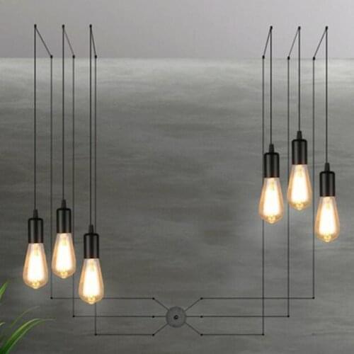 Vintage Simple Pendant Light Europe Metal Contemporary Lamp Bar Shop Modern Dinning Hanging Decoration Lighting Fixture LED Bulb