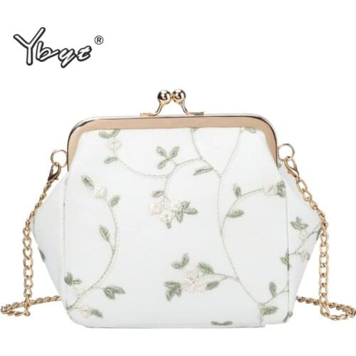 YBYT new fashion women shell shoulder bag lace small purse PU leather ladies crossbody messenger bags chain women shopping bags