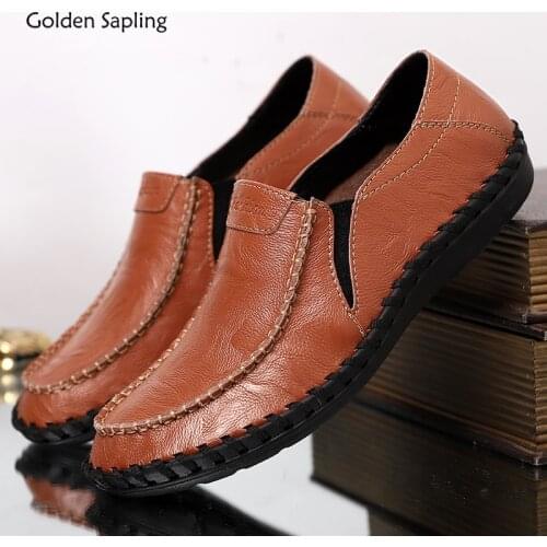 Golden Sapling Fashion Loafers Mens Casual Shoes Classics Slip on Leisure Flats Vintage Men Leisure Driving Shoes Retro Loafers