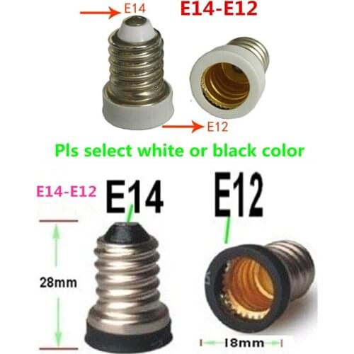 100pcs E14 to E12 adapter Lamp Holder socket converter E14-E12 bulb base edison socket lamp base Free Shipping