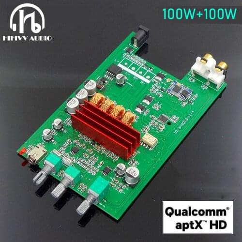 100W *2 HIFI Digital power amplifier board with Bluetooth 5.0 CSR8675 + TPA3116 + PCM5102 dac ATPX HDaptX NE5532 preamplifier