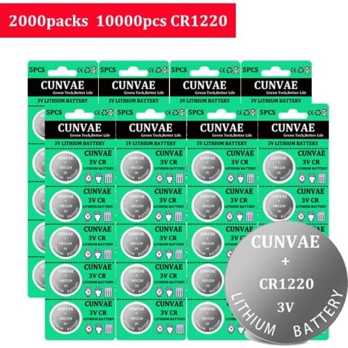 10000pcs CR1220 CR 1220 ECR1220 GPCR1220 BR1220 LM1220 DL1220 3V Lithium Battery For Watch Remote Button Coin Cell Batteries