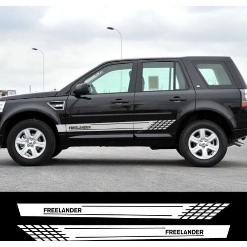 2PCS Car Door Side Skirt Stripes Vinyl Film Stickers For Land Rover Freelander Auto Decoration Reflective Decals Car Accessories