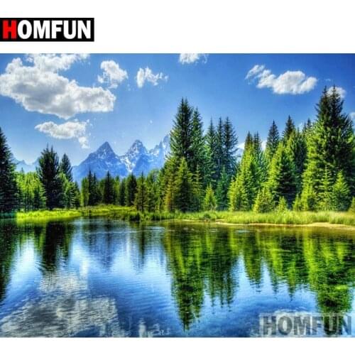 HOMFUN Full Square/Round Drill 5D DIY Diamond Painting "Landscape scenery" Embroidery Cross Stitch 5D Home Decor A16951