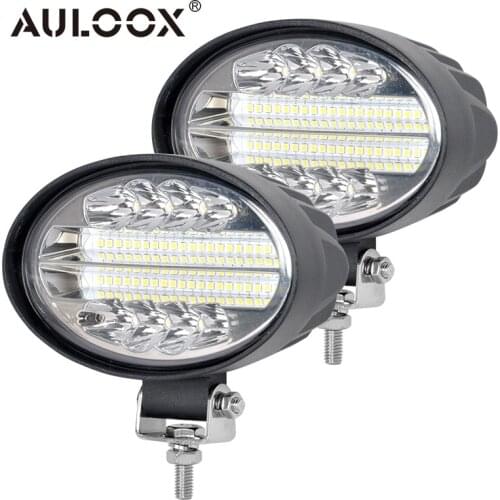 AULOOX 12V LED Work Light 5.5 Inch 144W Truck Off Road Led Lamp Spot Flood lights For Auto 4x4 Atv Niva lada Uaz Boat Fog Light