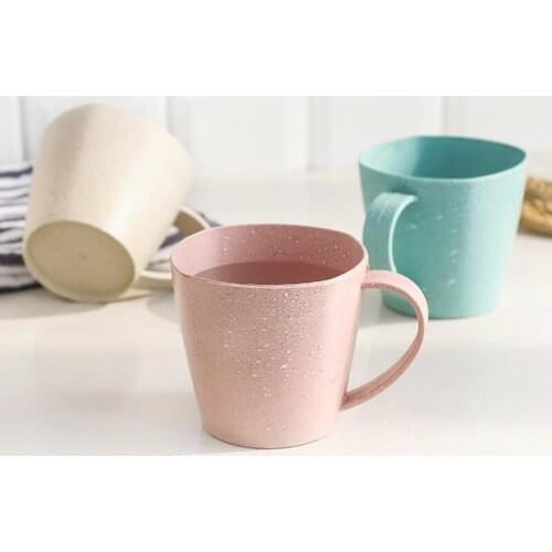 1PC Toothbrush Cup for Home Bathroom Nordic Style Plastic Tea Cups Eco-Friendly Wheat Straw Cup Coffee Tea Milk Drink Cup