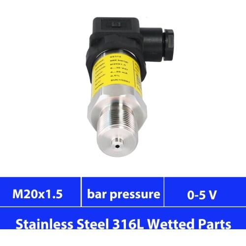 Water oil pressure sensor, transducer, 0 5v, 12V, 24V DC supply, M20x1.5, 10bar, 16bar, 10, 30, 40 mpa, 0 50 70 KPa gauge, IP65