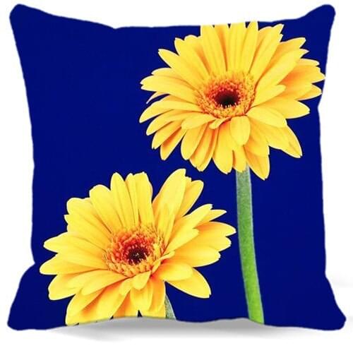 Blue Pillows Case For Vintage Home car sofa Decorative 2017 New 18' 16' 19' cushion Covers yellow Chrysanthemum flowers 9 style