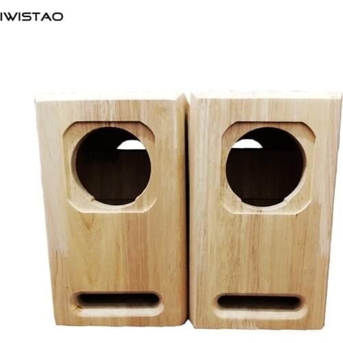 IWISTAO HIFI 3 Inch Full Range Speaker Empty Cabinet 1 Pair Finished Wood Labyrinth Structure Coated for Tube Amp