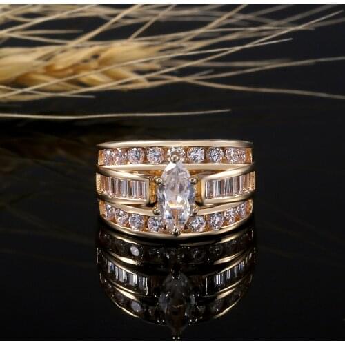 18K Multi Gold Ring for Women Natural 1 Carat Diamond with Diamond Jewelry Anillos De Bizuteria Anillos Mujer Gemstone Rings Box