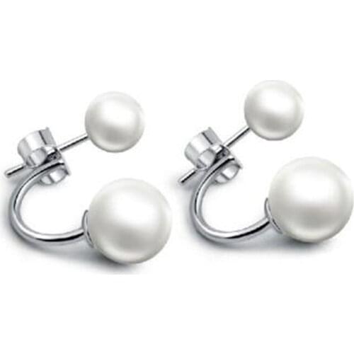 Beautiful Fashion Simulation Pearl Earrings For Female Gold Jewelry Double Pearl Earrings Wedding Jewelry Wholesale