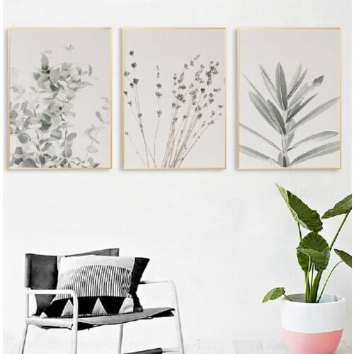 Lavender Botanical Wall Art Canvas Posters Prints Eucalyptus Nordic Painting Watercolor Wall Picture for Farmhouse Home Decor