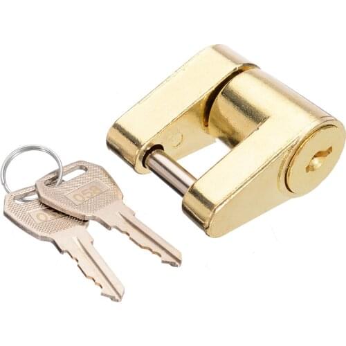 Mayitr 1set Trailer Coupler Padlock Solid Brass Trailer Locks For Hitch Security Protector Theft Protection Tool