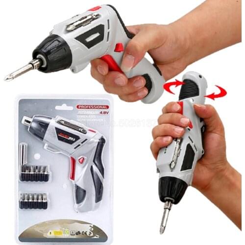 4.8V Mini Electric Screwdriver Cordless Drill Wireless Power With Led Light Dremel Multi-function Diy Tools 15 Bits Set House