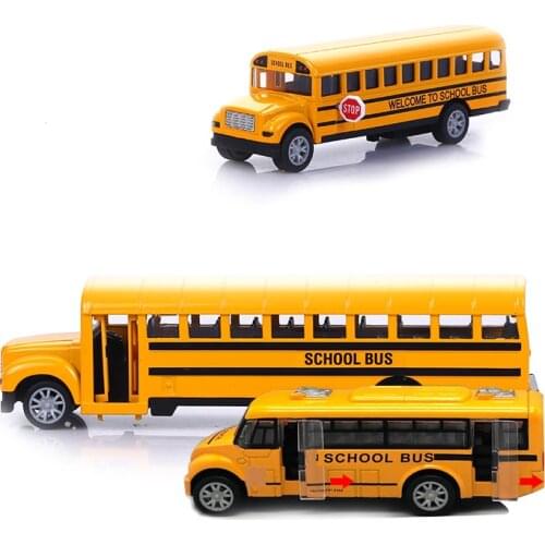 21cm Simulation Alloy School Bus Model 1:64 Pull Back Diecast Toys Vehicle Collectible Toy Car for Children Boy Educational Y074