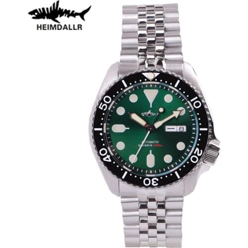 Heimdallr SKX007 Mens Diving Watch 41mm Dial Stainless Solid Strap Sapphire 20ATM Waterproof NH36A Automatic Mechanical Watch