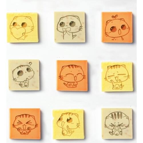 Cat natural handmade soap standard Mini soap diy stamp seal chapter