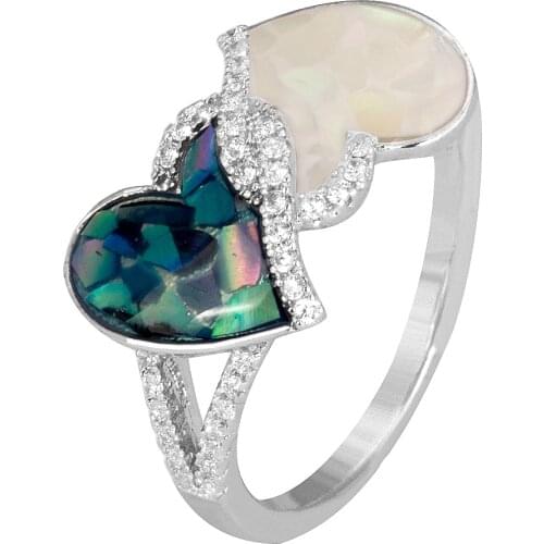 Bride Talk Luxury Sparkling Romantic Love Rings With Shell Zirconia Stones 2021 Women Engagement Party Jewelry High Quality Gift