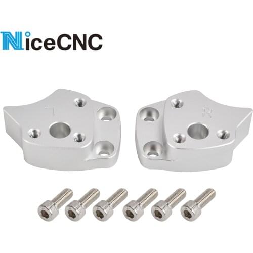 NICECNC Handlebar Riser For Yamaha FJR1300 FJR 1300 2001 2002 2003 2004 2005 Silver Motorcycle Handle bar Risers Mount Clamp