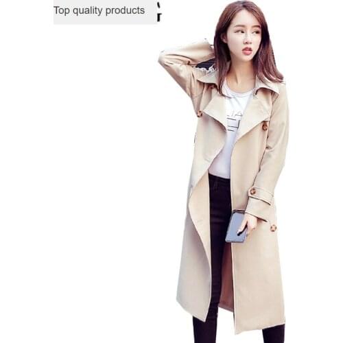 New Fashion 2020 Women Windbreaker Long Sleeve Double Breasted Female Black Casual Trench Coat Work Wear Abrigos Mujer LX152