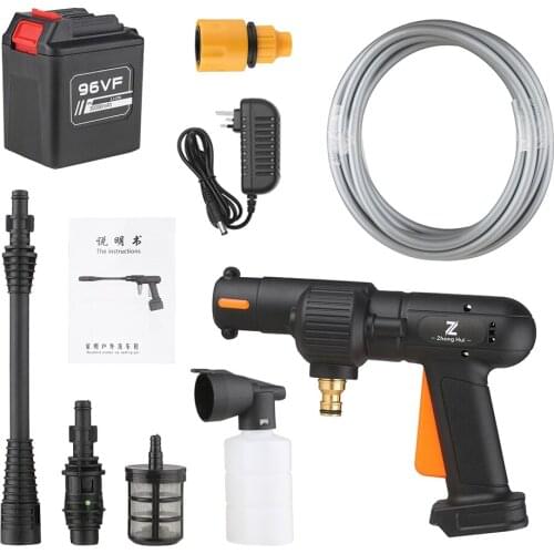 Cordless 600W High Pressure Washer Gun Electric Car Cleaning Tool Portable Car Cleaning Device Water Pump with Foaming Bottle