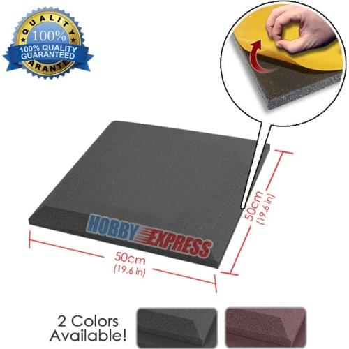 Arrowzoom Flat Bevel Adhesive Acoustic Foam Studio Tile Sound Absorption Panel 50 x 50 x 5 cm (19.6 x 19.6 x 1.9 in) KK1055