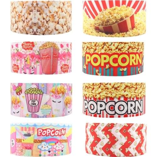 Q&N ribbon 16mm 22mm 25mm 38mm 50mm 75mm Popcorn Food 50yard Ribbons Gift Box DIY Accessories Webbing /FOE Free Shipping