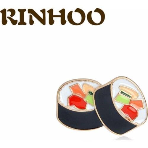 RINHOO Japanese Style Enamel Pins Sushi Brooches Food Brooch Backpack Clothes Lapel Pins Sushi Badges Cartoon Jewelry