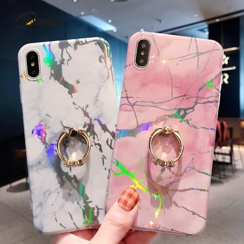 Luxury Marble Soft Silicone Ring Phone Case For iPhone 11 Pro MAX X XS MAX XR 7 8 6 Plus Samsung S8 S9 S10e Plus Note 8 9 10 Pro