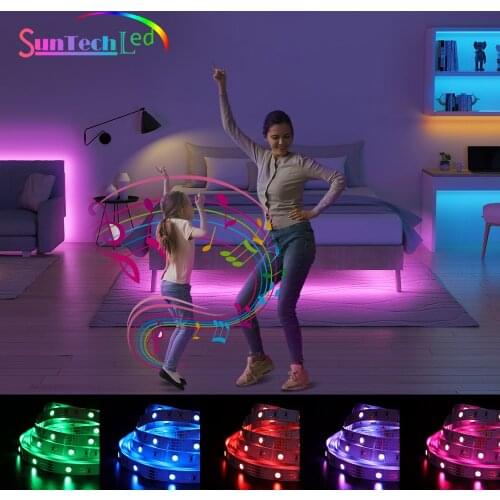 Suntech Led Lights, RGB Color Changing LED Strip for Home, Kitchen, Room, Bar, with IR Remote Control, 5050 LEDs, DIY Mode
