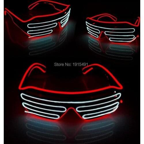 Glowing EL Wire Sunglasses Cosplay Party Props LED Shutter Glasses Neon Light Decor For Halloween Carnival Decoration