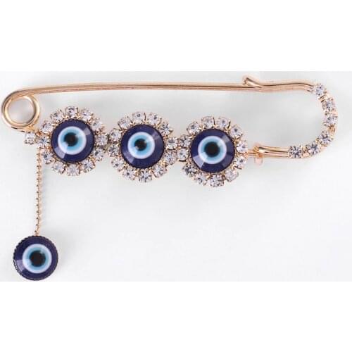Turkish evil eye brooch muslim islam jewelry