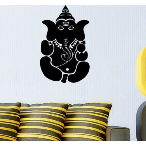 Vinyl Art Wall Decal Indian Pattern Removable Wall Sticker Ganesha Art Home Decor Wall Decals Bedroom Wall Decorative MuralY-522