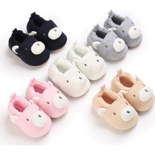 Baby Girls Boys All Seasons Shoes Cartoon Pattern Cotton fabric Shoe Unisex Non-slip Breathable Soft Bottom Toddler Shoes 0-18M